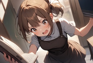 A girl dropping a book in astonishment