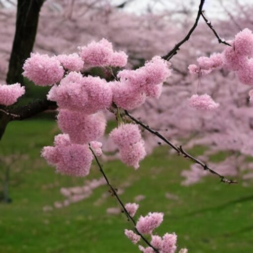 満開の桜。優しい光が差し込む春の雰囲気を表現。