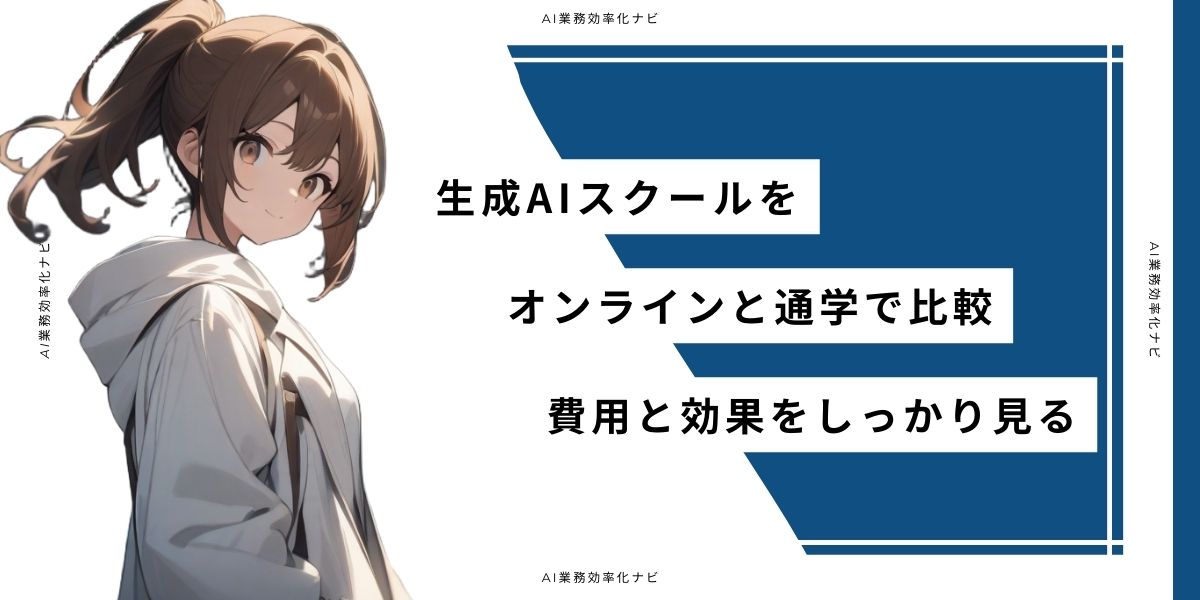 生成AIスクールをオンラインと通学で比較 費用と効果をしっかり見る