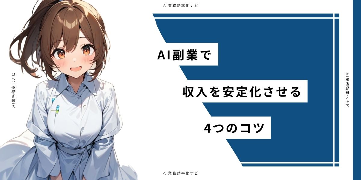 AI副業で収入を安定化させる4つのコツ