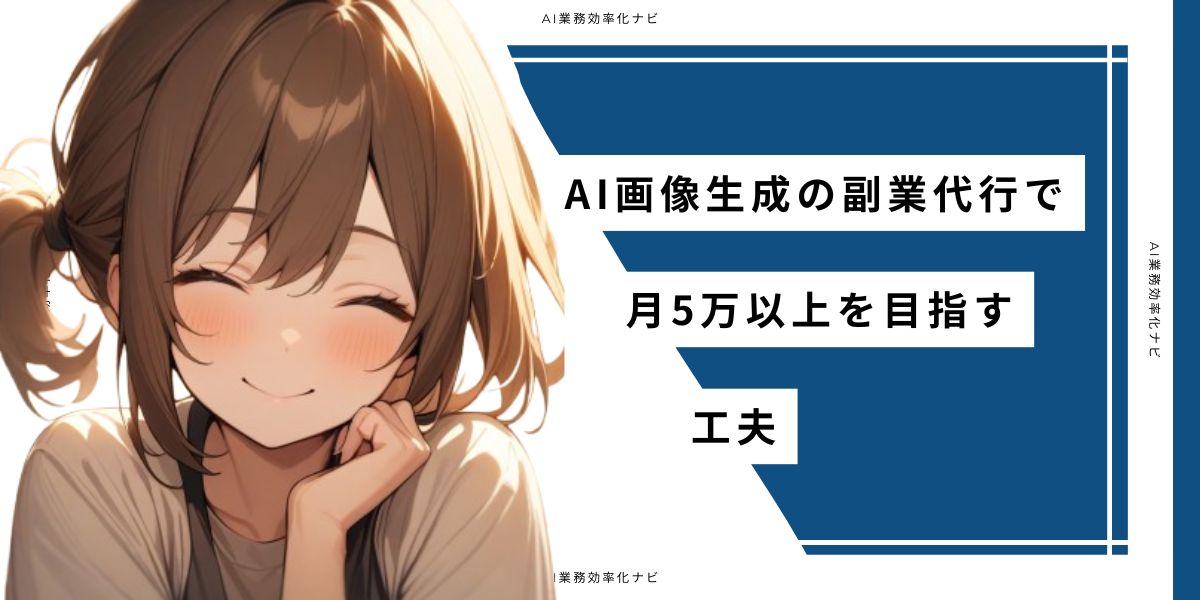 AI画像生成の副業代行で月5万以上を目指す工夫