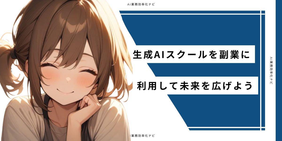 生成AIスクールを副業に利用して未来を広げよう
